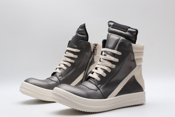 RICK OWENS SNEAKERS  SLIVER GRAY COPSHOE OR-101