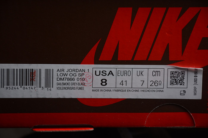 TRAVIS SCOTT X FRAGMENT X AIR JORDAN 1 LOF OG DM7866-010