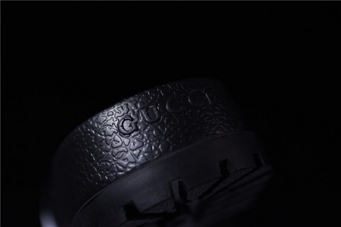 GC Leather SLIDE SANDAL black WITH GG LOGO mens