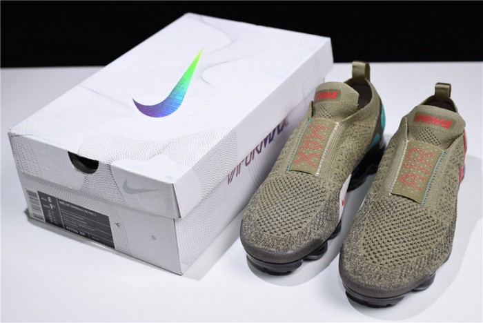 Nike VaporMax FK Moc 2 Natural Olive Habanero Red Air Vapor Max mens  AH7006-200
